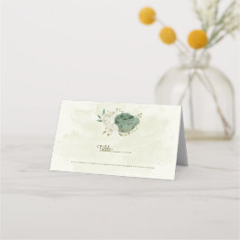 Weiße Salbei-Blume-Hochzeit Platzkarte