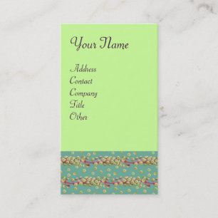 WEIßE SAMEN, hellgelb grün rosa Visitenkarte