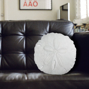 Weiße Sand-Dollar-Rundkissenhülle Rundes Kissen