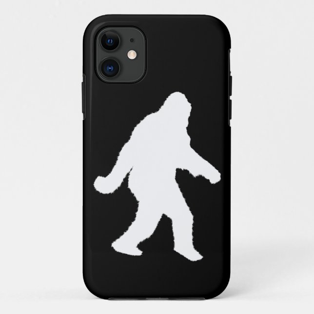 Weiße Sasquatch-Silhouette für dunkle Hintergründe Case-Mate iPhone Hülle (Rückseite)