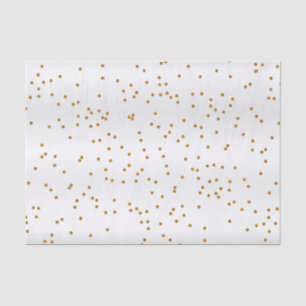 Weiße Satin- und Metallic-Gold-Punkte Seidenpapier