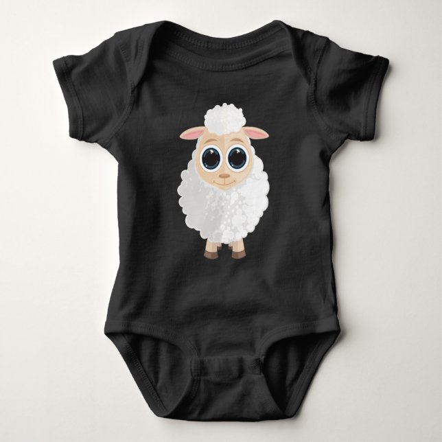 Weiße Schafe Baby Strampler (Vorderseite)