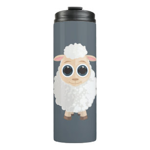 Weiße Schafe Thermosbecher