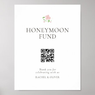 Weiße Schicke Hochzeits-Honeymoon-Fonds-Plakat Poster