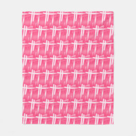 Weiße Schlaganfälle auf Rosa Fleecedecke