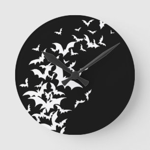 Weiße Schläger auf Schwarzem Runde Wanduhr