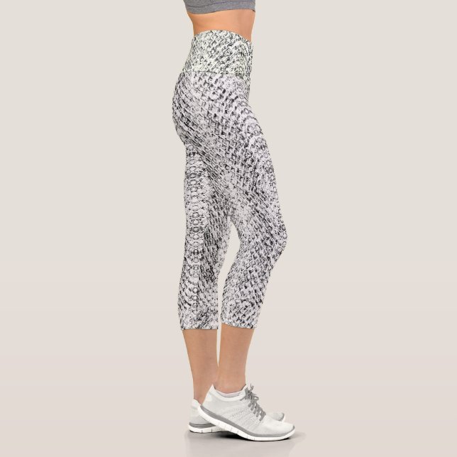 Weiße Schlange Capri Leggings (Rechts)