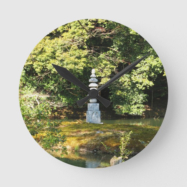 Weiße Schlange Pagoda / Hakuja No Tsuka Runde Wanduhr (Vorderseite)