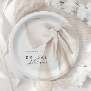 Weiße Schleife Brautparty Pappteller