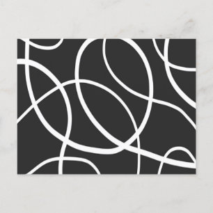 Weiße Schleifen gegen schwarzen Hintergrund Postkarte