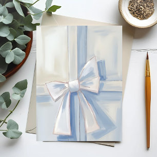 Weiße Schleifen-Geschenk   Geschenk Wasserfarbe Postkarte