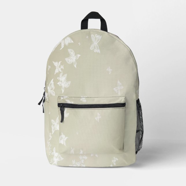 Weiße Schmetterlinge Bedruckter Rucksack (Vorderseite)