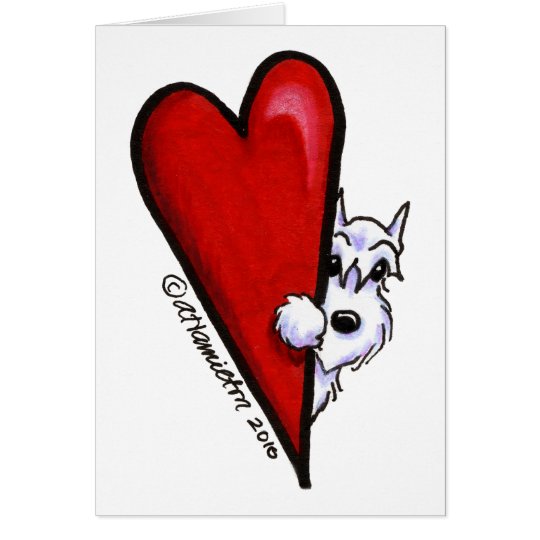 Weiße Schnauzer-Liebe Karte