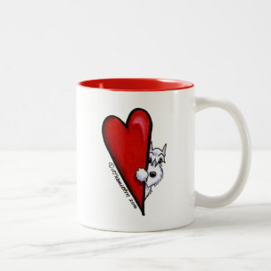 Weiße Schnauzer-Liebe Zweifarbige Tasse