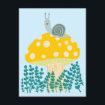 Weiße Schnecke auf Magischen Pilz Niedlich Postkarte<br><div class="desc">Anpassbare Karte,  Fügen Sie Ihren eigenen Text auf der Rückseite oder vor der Karte hinzu. Karo meinen Shop für mehr Designs oder lass mir wissen,  ob Sie etwas Angewohntes wollen.</div>
