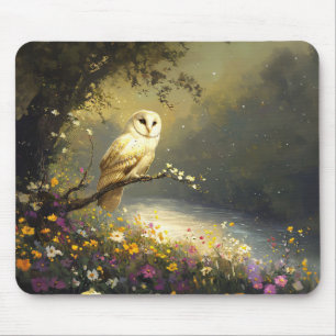 Weiße Schneeauge Wildblumen Kunst Mousepad