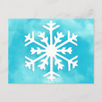 Weiße Schneeflocke auf Blue Watercolor Hintergrund