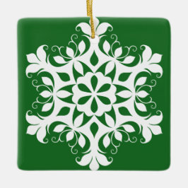 Weiße Schneeflocke Keramikornament