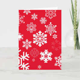 Weiße Schneeflocken - Anpassbare Hintergrundfarbe Feiertagskarte