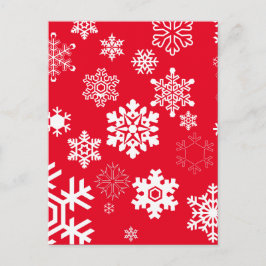 Weiße Schneeflocken - Anpassbare Hintergrundfarbe Postkarte