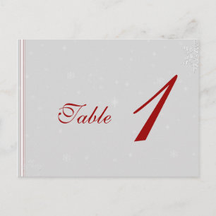 Weiße Schneeflocken auf Silberhochzeit-Tischnummer Postkarte