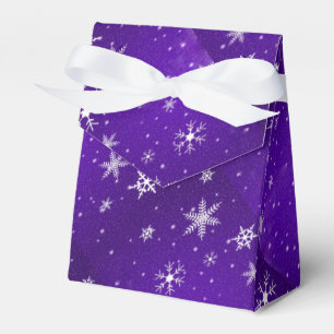 Weiße Schneeflocken Blauer Lila Zelt mit Ribbon Bo Geschenkschachtel
