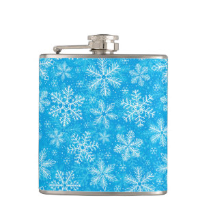 Weiße Schneeflocken Flachmann