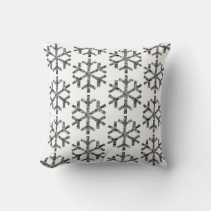 Weiße Schneeflocken für den Sofa Couch Chaise Loun Kissen