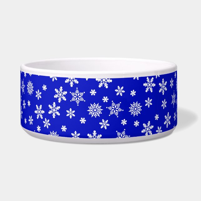 Weiße Schneeflocken im blauen Hintergrund Napf (Vorderseite)