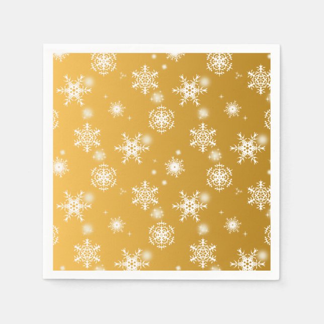 Weiße Schneeflocken im Freien. Serviette (Vorderseite)