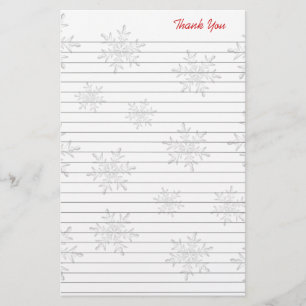 Weiße Schneeflocken Linierte Weihnachten Danke Pap Briefpapier