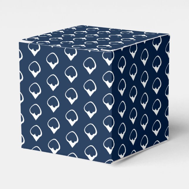 Weiße Schneeflocken marineblau Geschenk Geschenkschachtel (Vorderseite)