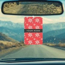 Weiße Schneeflocken, Rot, Ihr Name, Personalisiere