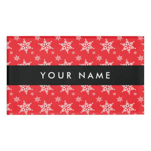 Weiße Schneeflocken, Rot, Ihr Name, Personalisiere Namenschild