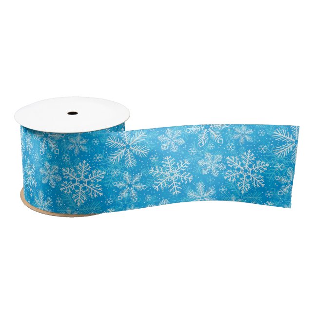 Weiße Schneeflocken Satinband (Spule)