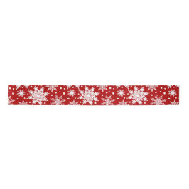 Weiße Schneeflocken Seamless Patterns Weihnachten Satinband