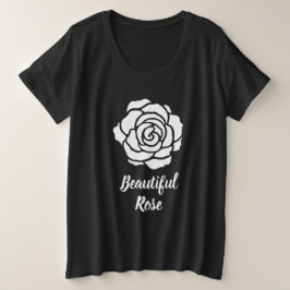 Weiße schöne Rose Plus Größe T - Shirt