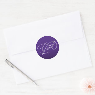 Weiße Schrift Absolventen Violette Umschlag-Siegel Runder Aufkleber