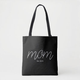 Weiße Schrift etablierte Mutter Schwarz Tasche