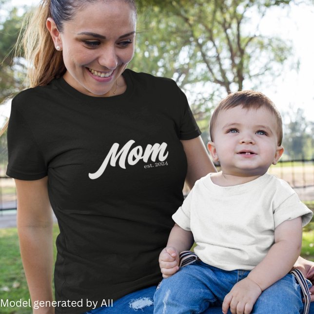 Weiße Schrift etablierte Mutter T-Shirt (Von Creator hochgeladen)