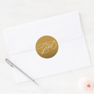 Weiße Schrift Graduation Gold Umschlag Siegel Runder Aufkleber