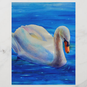 Weiße Schwan Aquarellmalerei, Wasservögel, Vögel