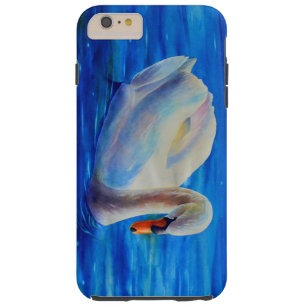 Weiße Schwan Aquarellmalerei, Wasservögel, Vögel Tough iPhone 6 Plus Hülle