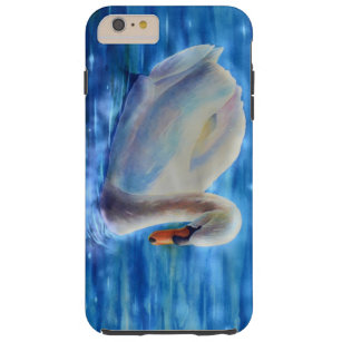Weiße Schwan Aquarellmalerei, Wasservögel, Vögel Tough iPhone 6 Plus Hülle