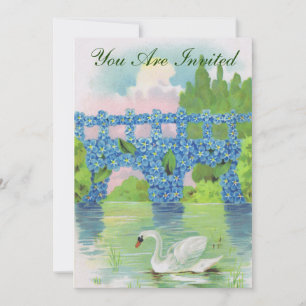 Weiße Schwan Hochzeitseinladung im Vintage-Stil Einladung