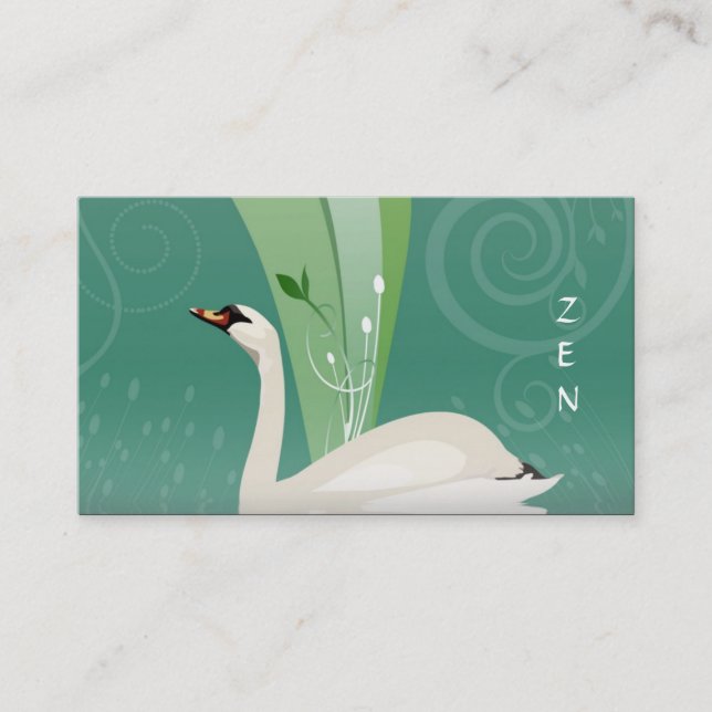 Weiße Schwan-Visitenkarte Visitenkarte (Vorderseite)