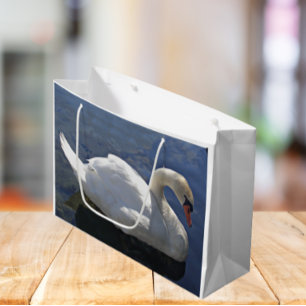 Weiße Schwäne am Foto Große Geschenktüte