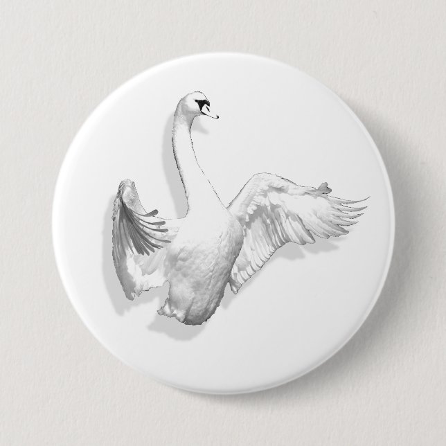 Weiße Schwäne - Schaltfläche Button (Vorderseite)