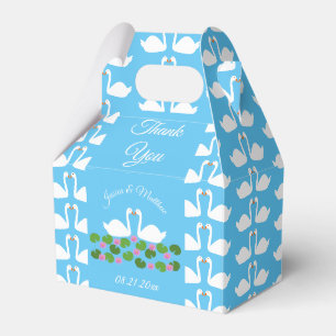 Weiße Schwäne und Wasserlilien Hochzeit nach Maß Geschenkschachtel