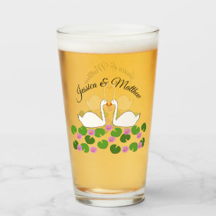 Weiße Schwäne und Wasserlilien Hochzeit nach Maß Glas